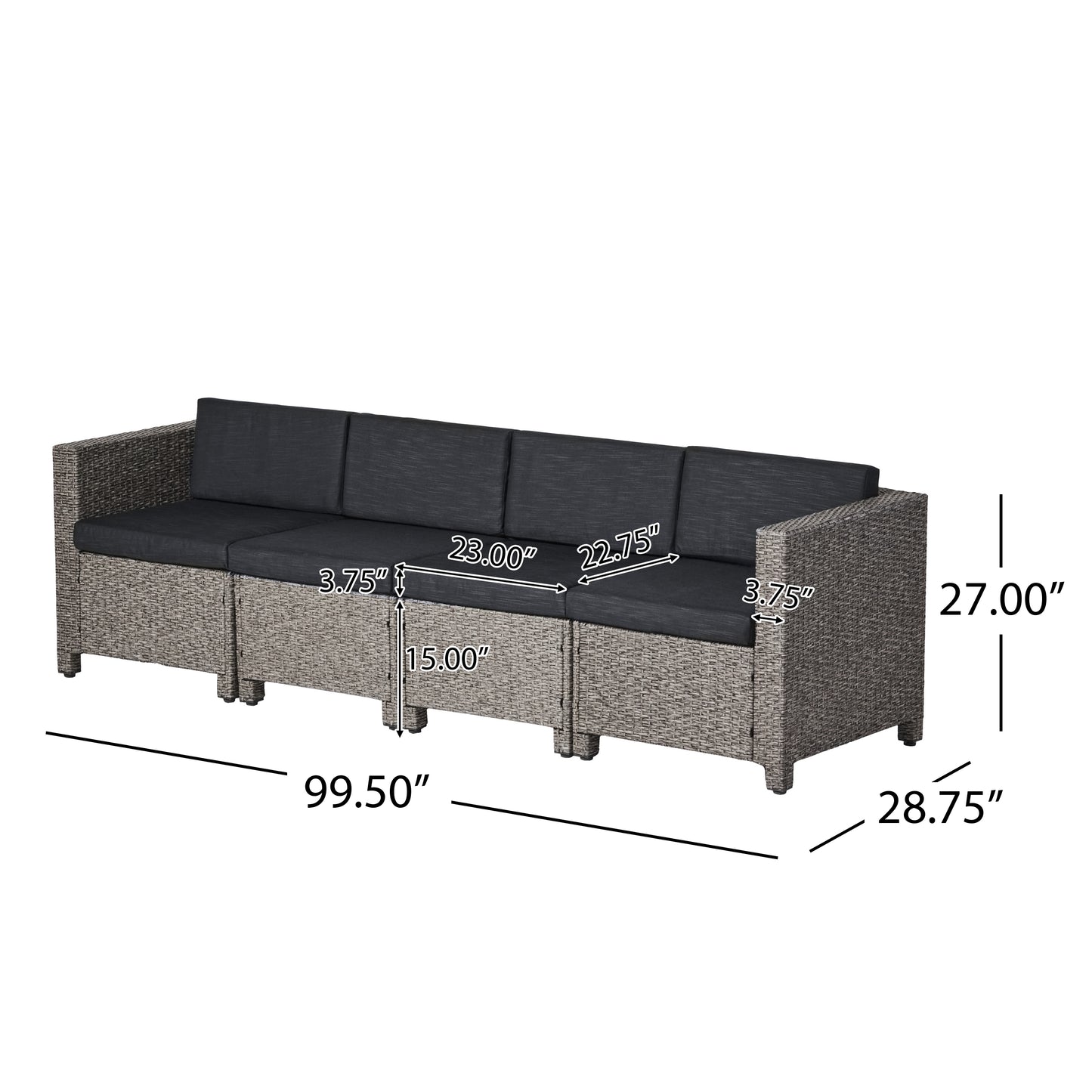 Venice 6-Seater Outdoor Sectional with Coffee Table