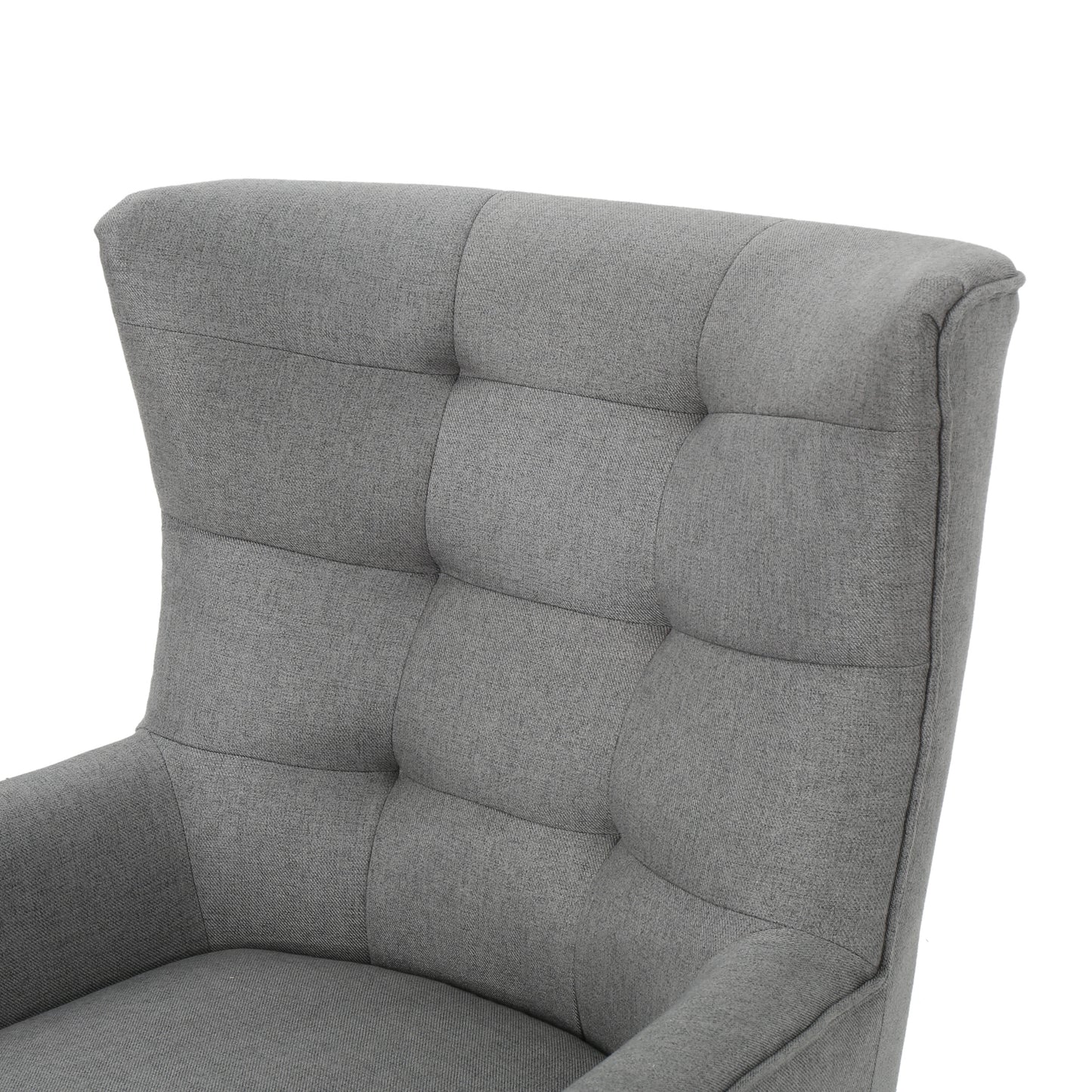 Temescal Mid Century Modern Dark Teal Fabric Accent Chair