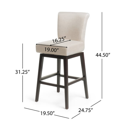 Tristan 32-Inch Wheat Fabric Swivel Barstool