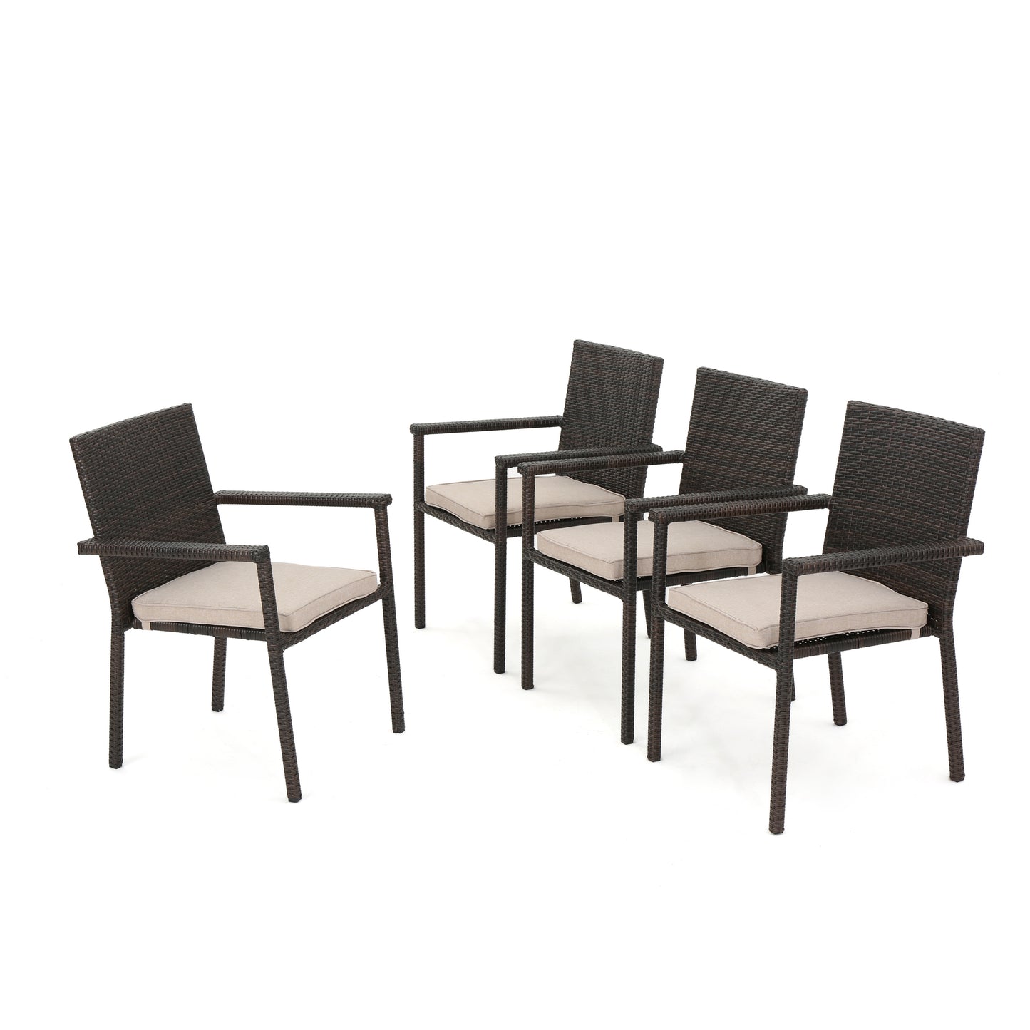 San Tropez Outdoor Dining Chairs with Water Resistant Cushions (Set of 4)