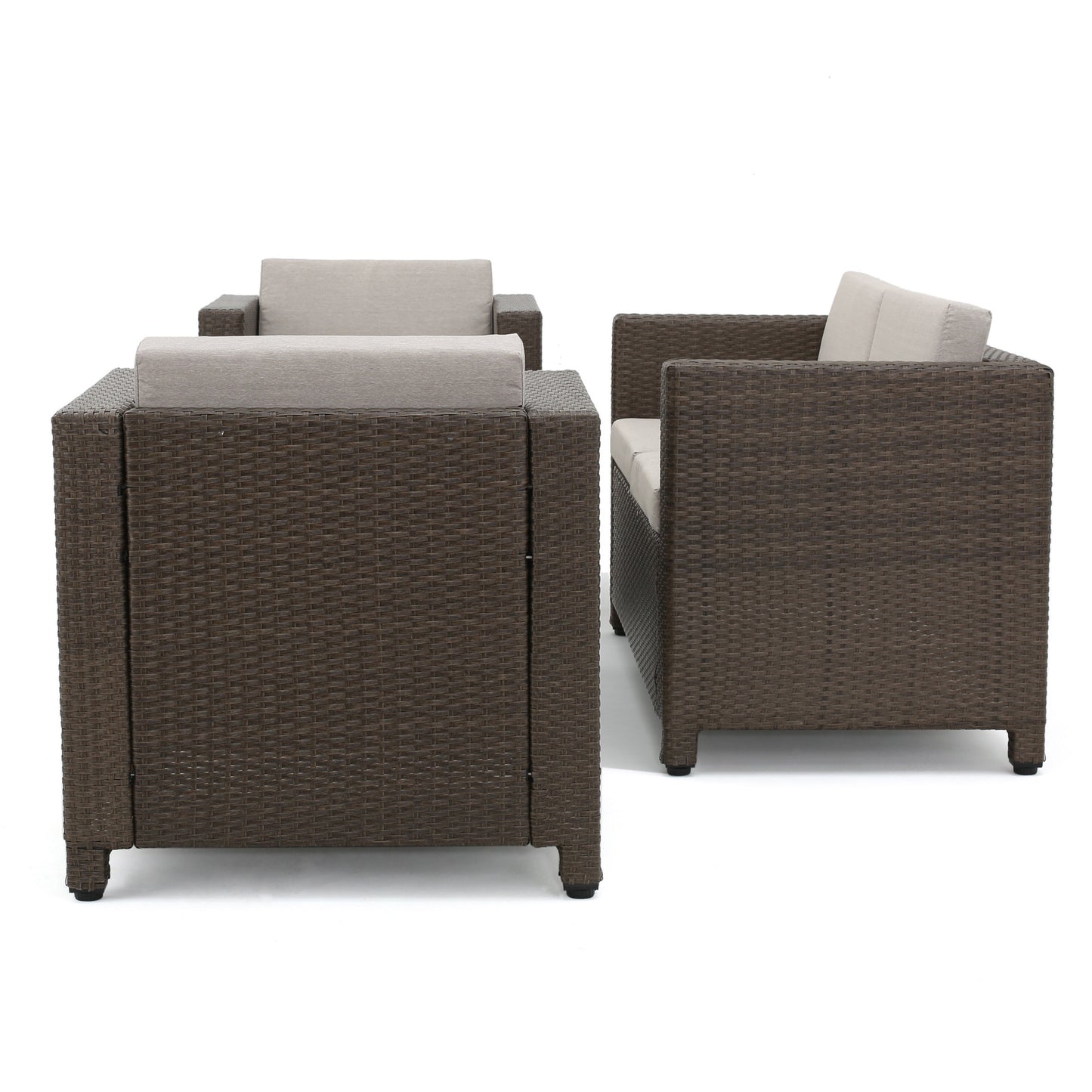 Pueblo 4 Piece Wicker Chat Set w/ Water Resistant Cushions & Cover