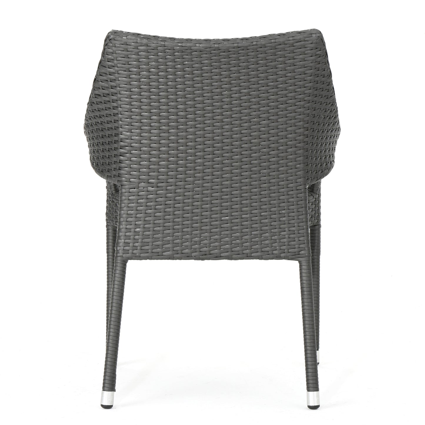 Alfheimr Outdoor 3 Piece Grey Wicker Stacking Chair Chat Set