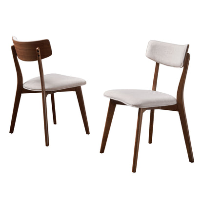 Turat Mid-Century Walnut Finished Frame Dining Chairs (Set of 2)