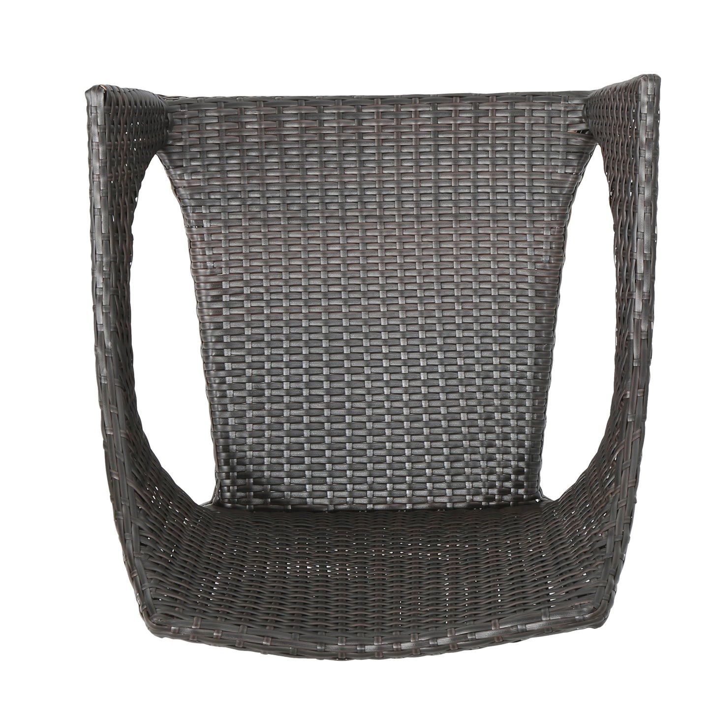 Axelrod Outdoor 3 Piece Multi-Brown Wicker Chat Set with Stacking Chairs