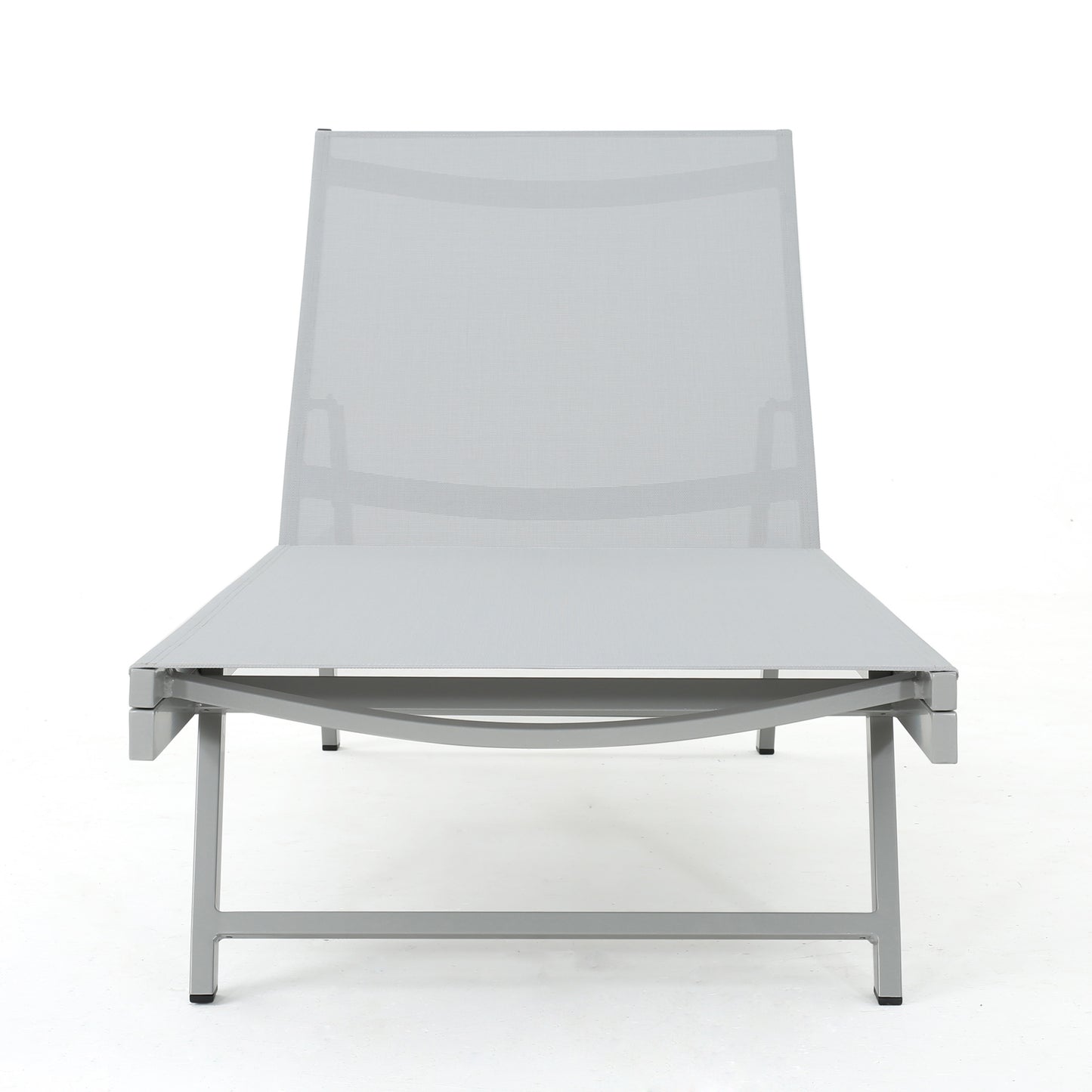 Holm Outdoor Gray Mesh Chaise Lounge with Aluminum Frame