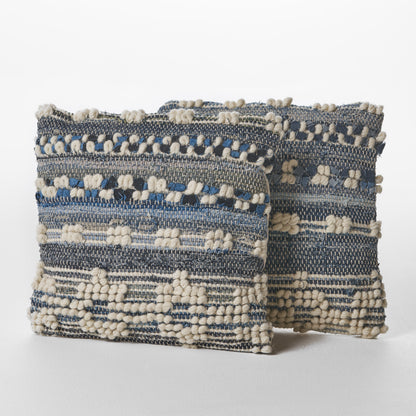 Storey Handcrafted Boho Denim and Fabric Pillow