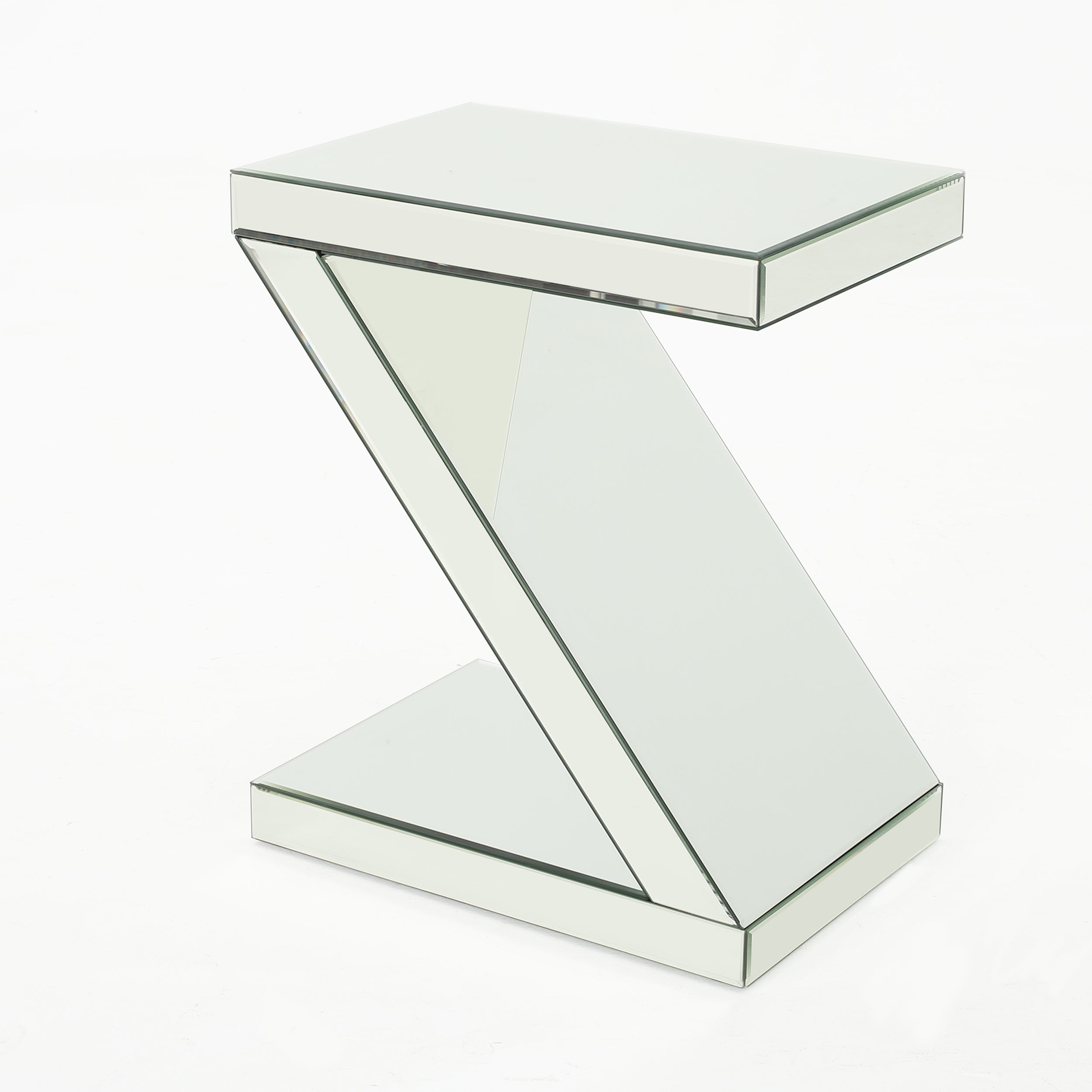 Z shaped store side table white