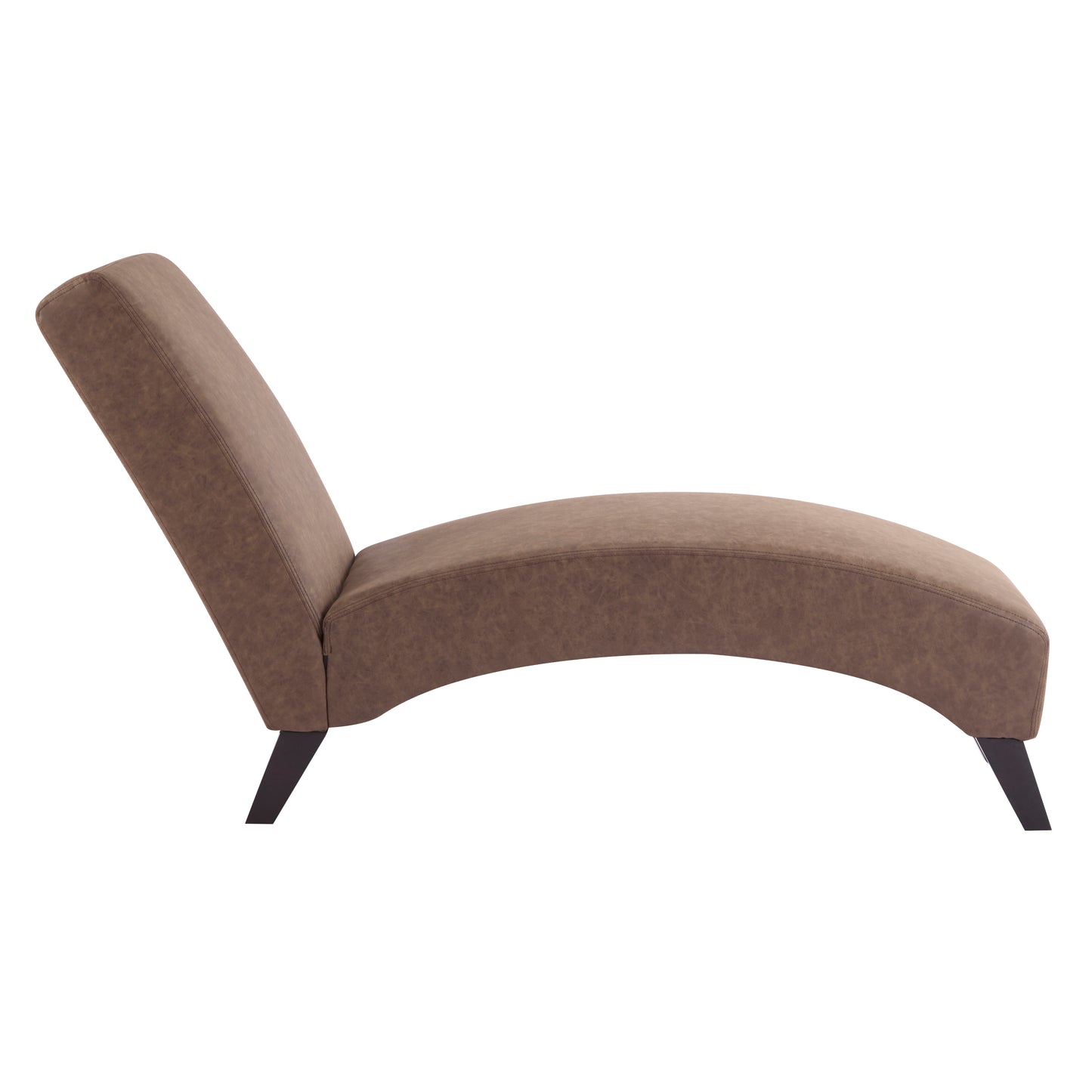 Finlal Modern PU Leather Chaise Lounge, Ergonomic Curved Indoor Lounger