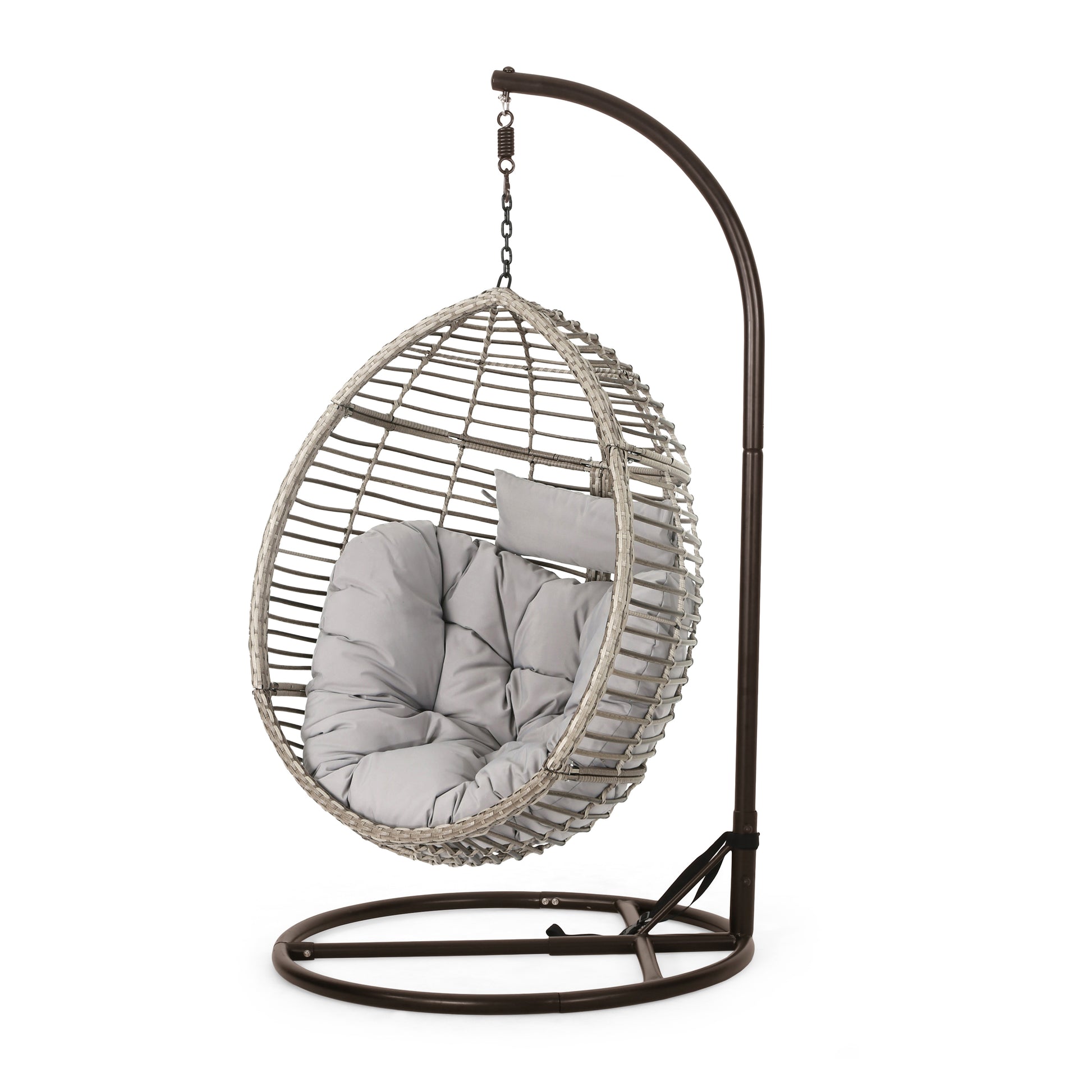 Leasa Outdoor Wicker Hanging Teardrop Egg Chair – GDFStudio