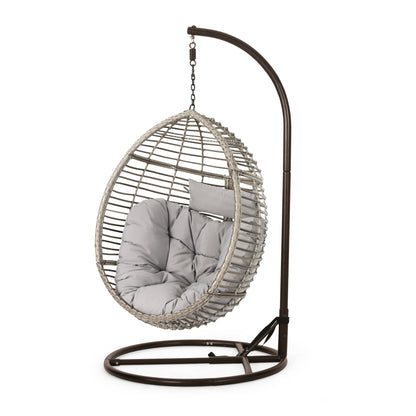 Leasa Outdoor Wicker Hanging Teardrop / Egg Chair