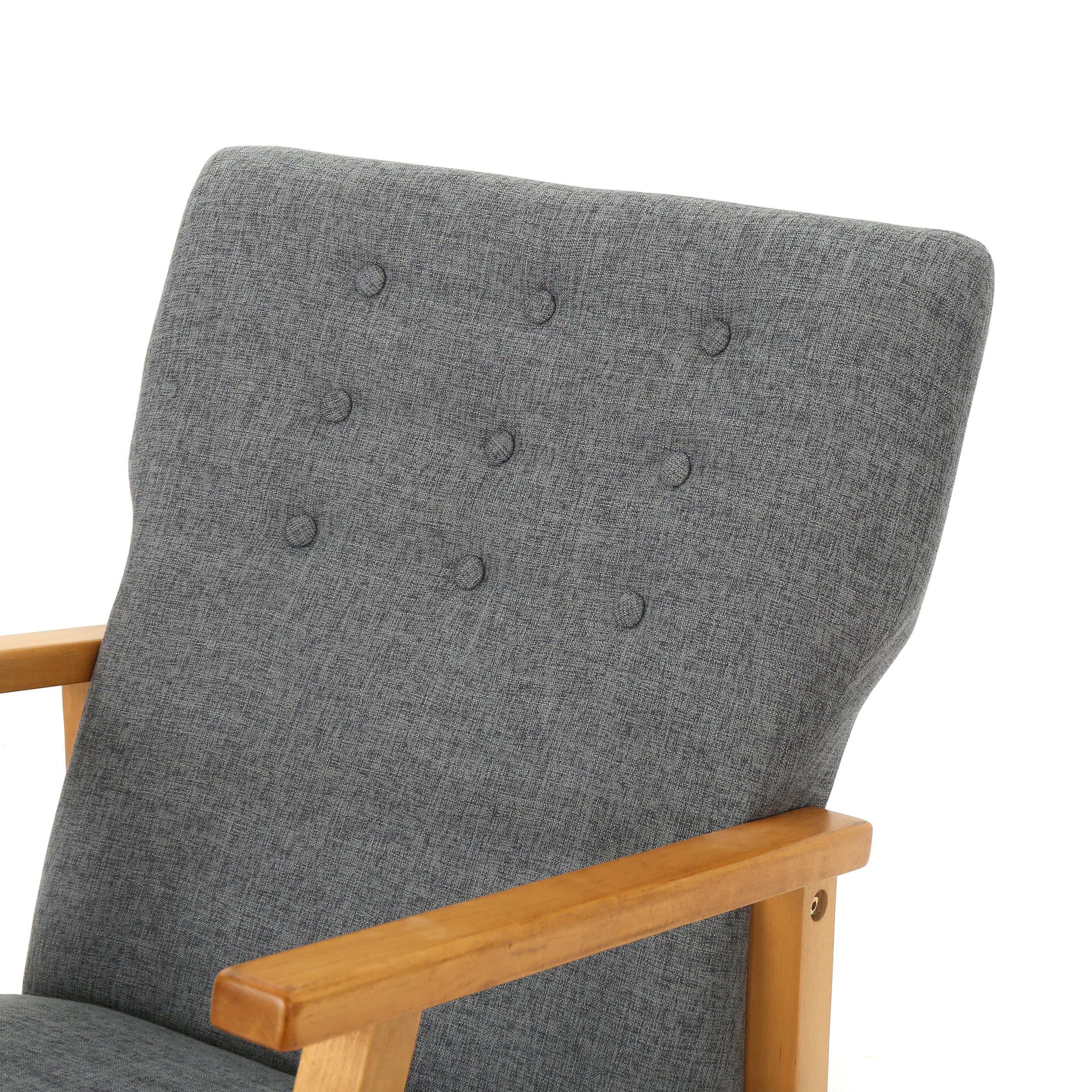 Hank Mid Century Modern Fabric Rocking Chair GDFStudio