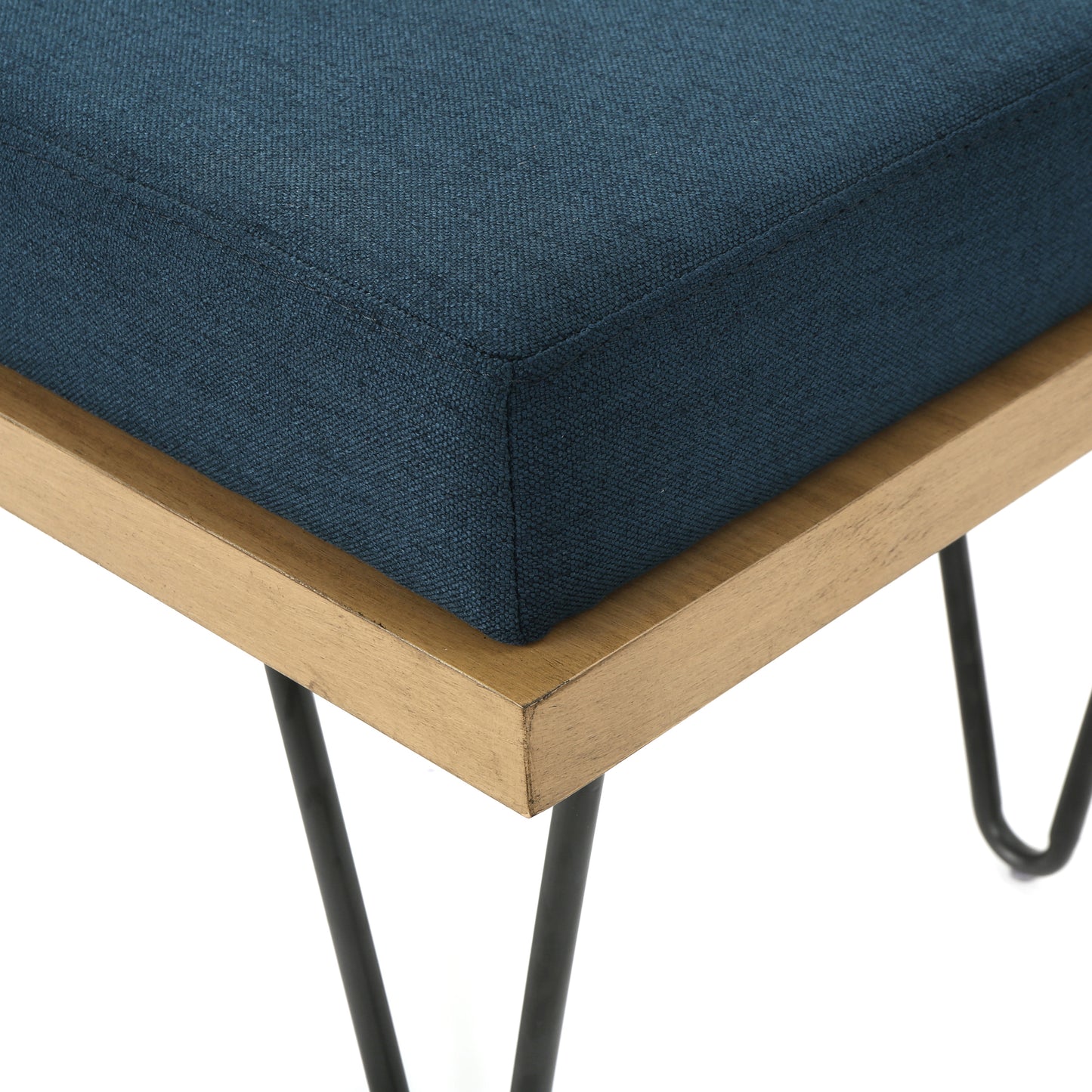 Elaina Industrial Modern Fabric Bench