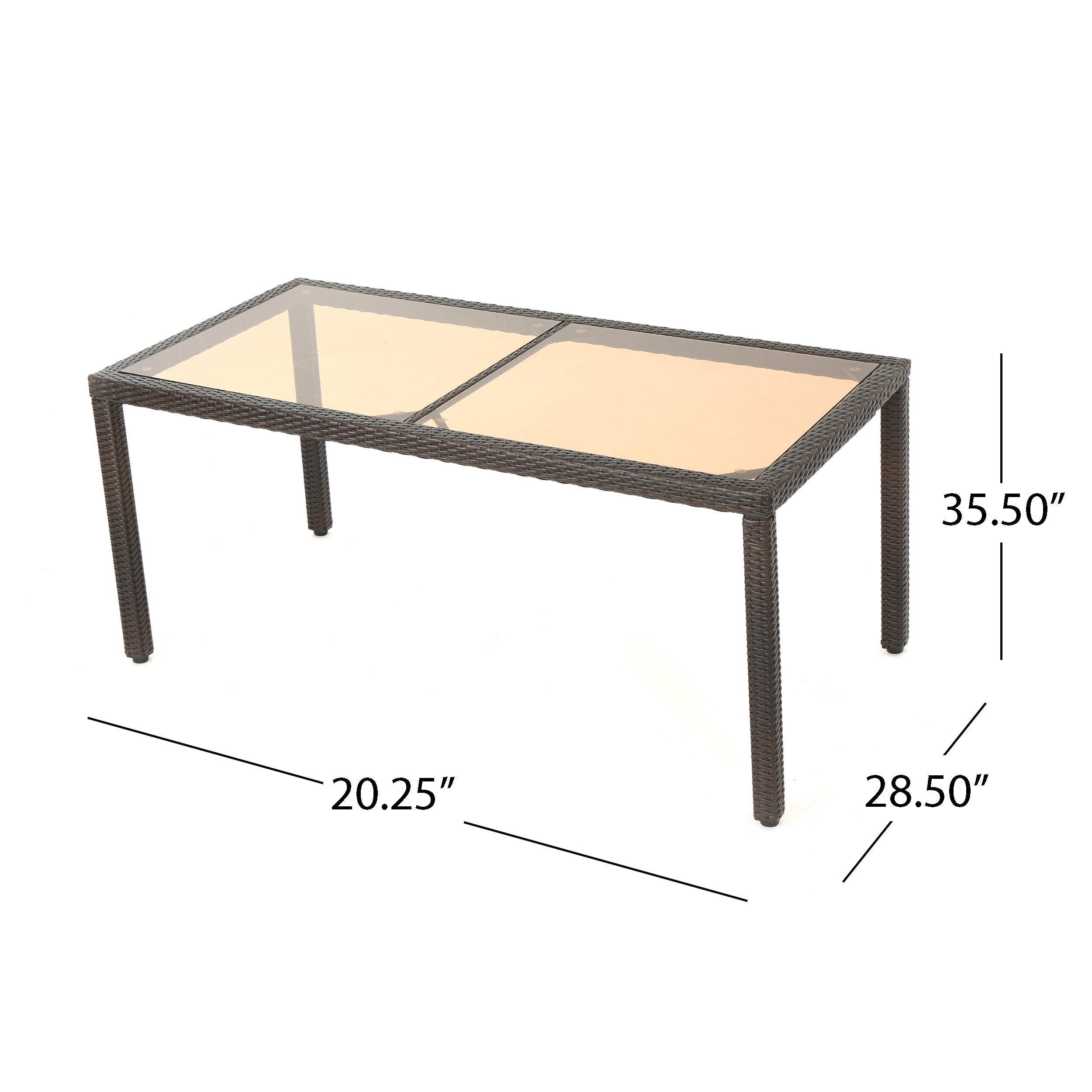 Glass top rectangular outdoor dining online table