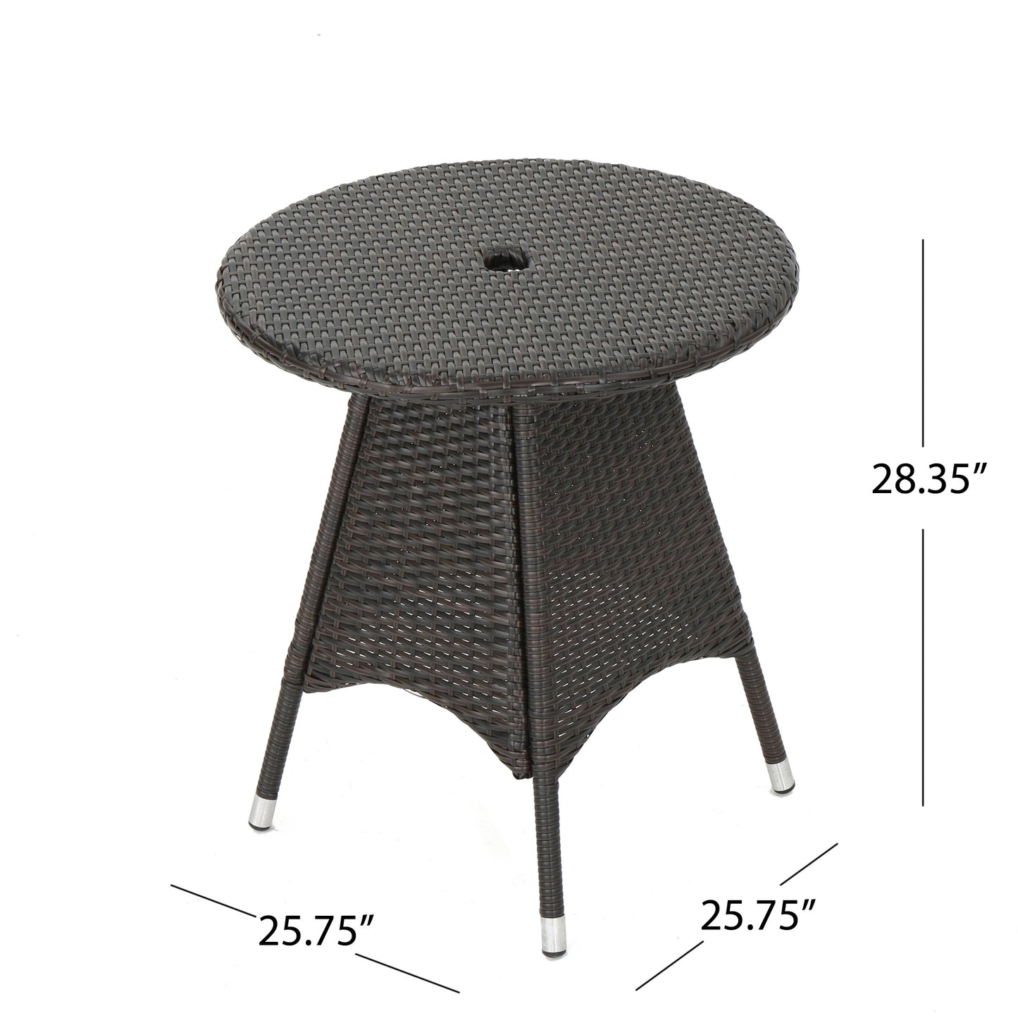 Hennry Outdoor 3 Piece Multibrown Wicker Round Bistro Set