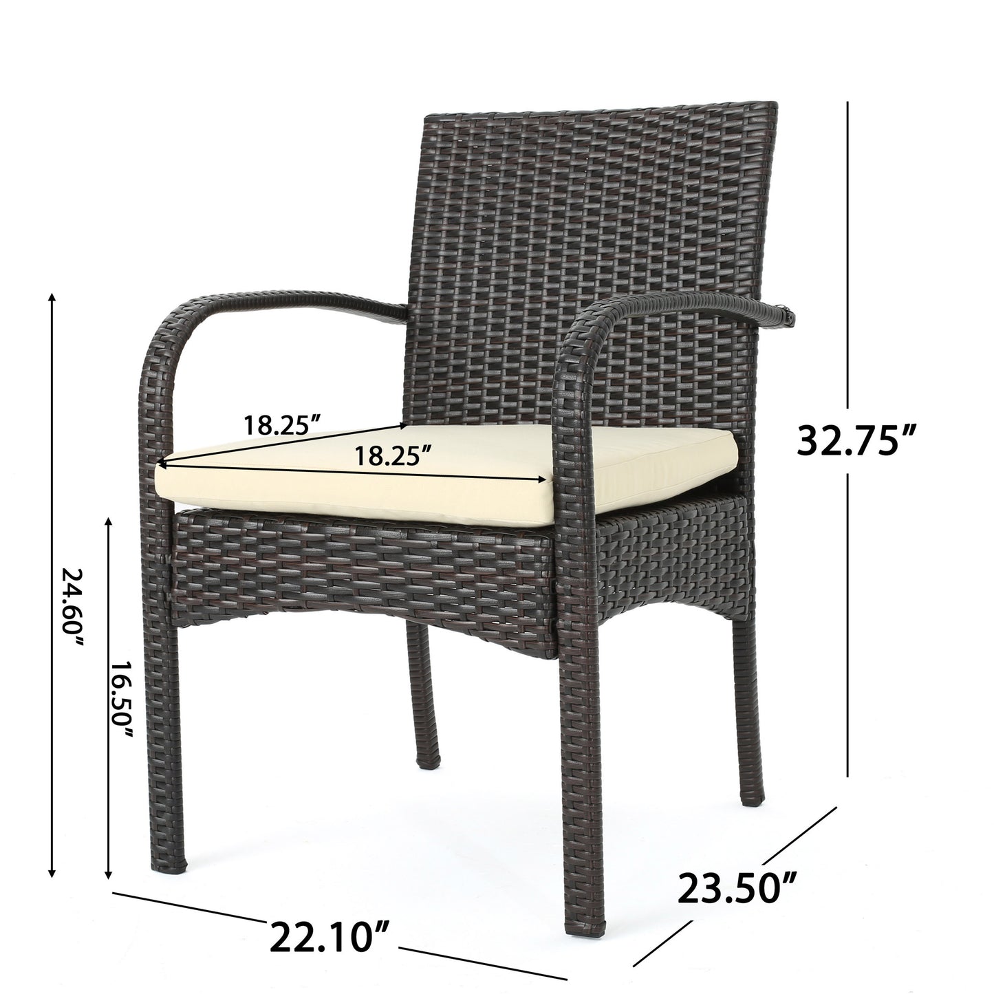 Palladium Outdoor 6 Piece Brown Aluminum Dining Set with Bench and Wicker Dining Chairs