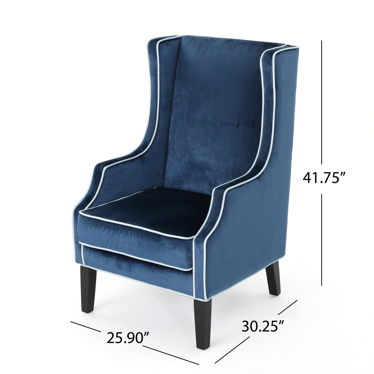 Edell Velvet Wingback Accent Chair