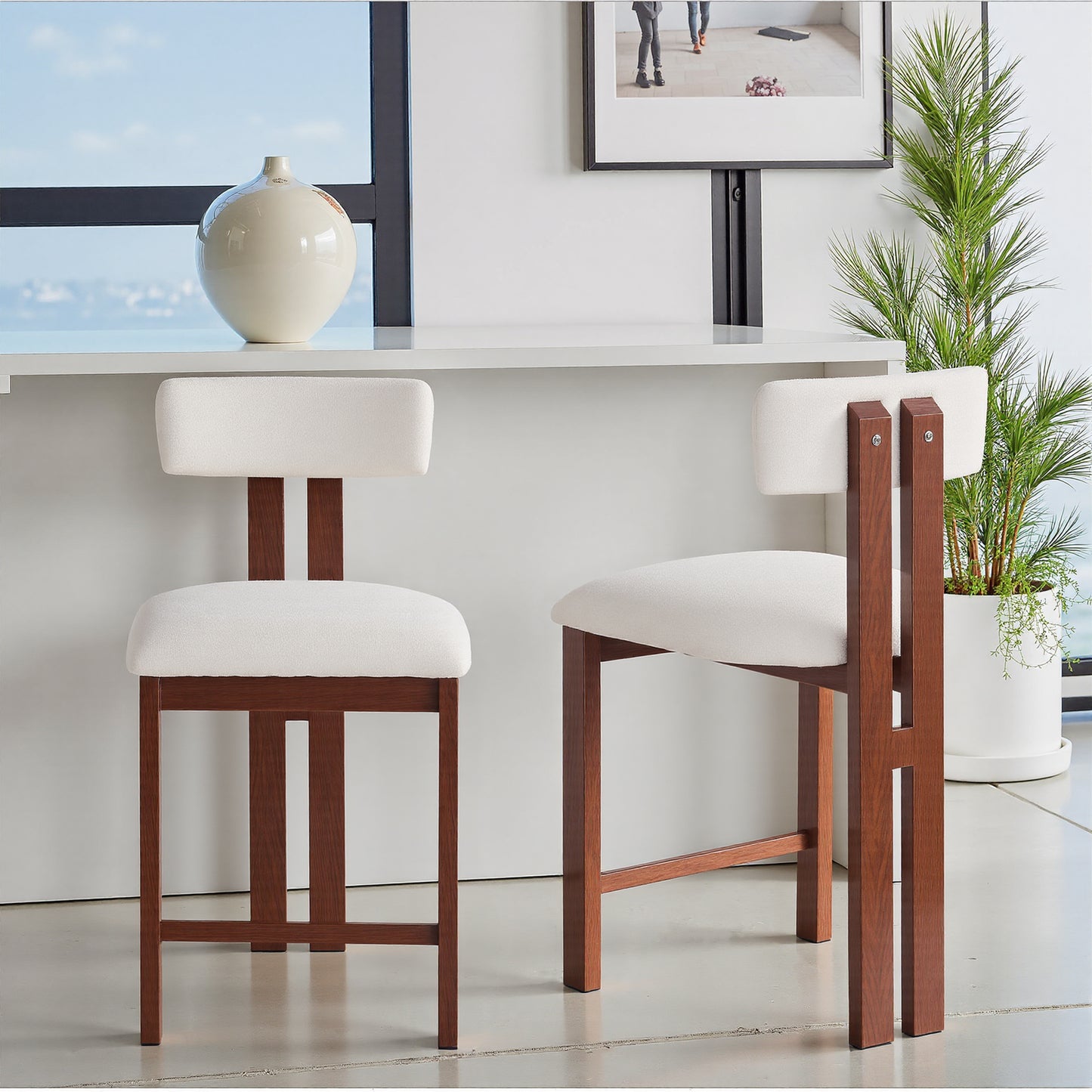 Lodge Modern Upholstered Counter Stools, Set of 2