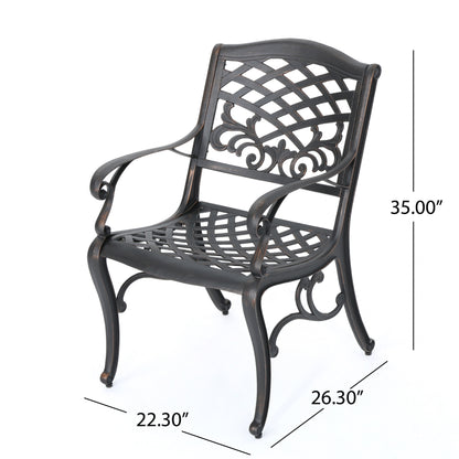 Myrtle Beach Outdoor Patina Copper Finished Aluminum Dining Chairs (Set of 2)