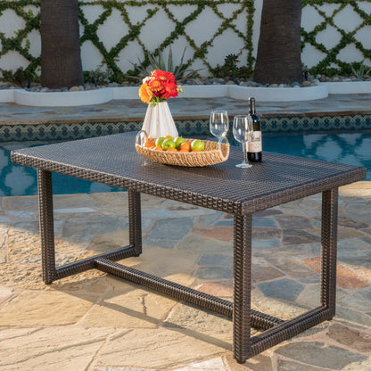 Malibu Outdoor 59 Inch Wicker Dining Table