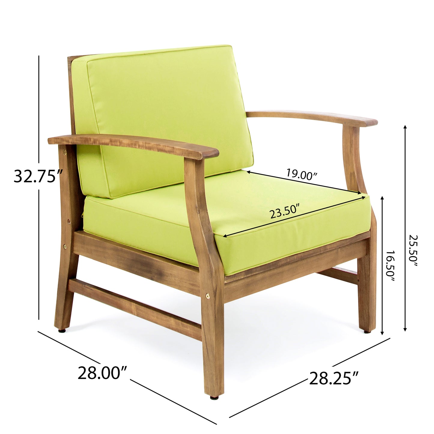 Lorelei Outdoor 4 Seat Teak Finished Acacia Wood Chat Set with Water Resistant Cushions