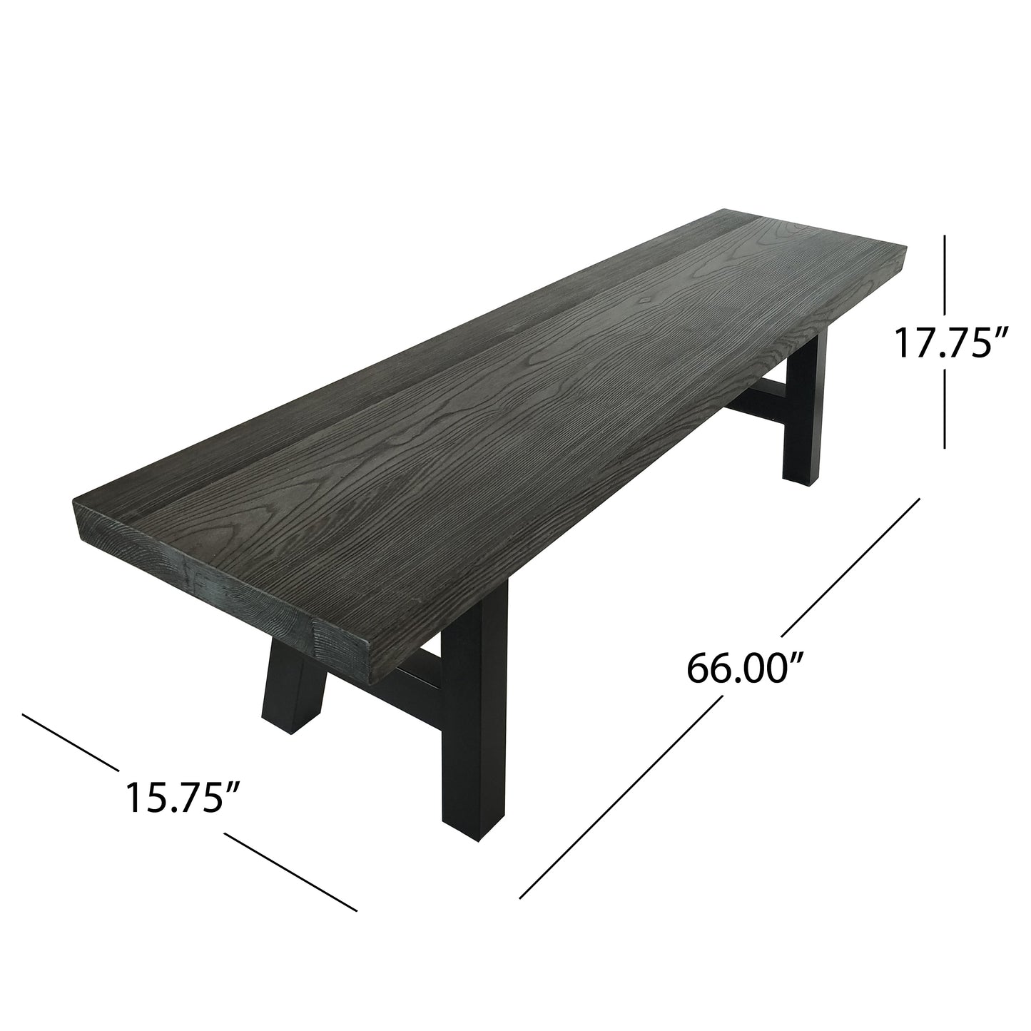 Edward Outdoor Light Weight Concrete Dining Bench
