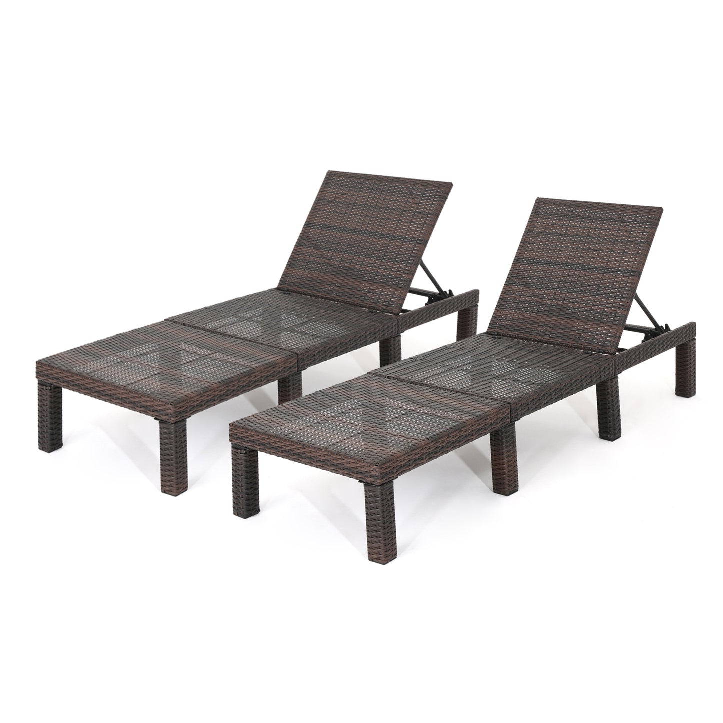 Joyce Outdoor Multi-brown Wicker Chaise Lounge without Cushion