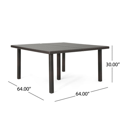 Fern Outdoor 64 Inch Wicker Square Dining Table