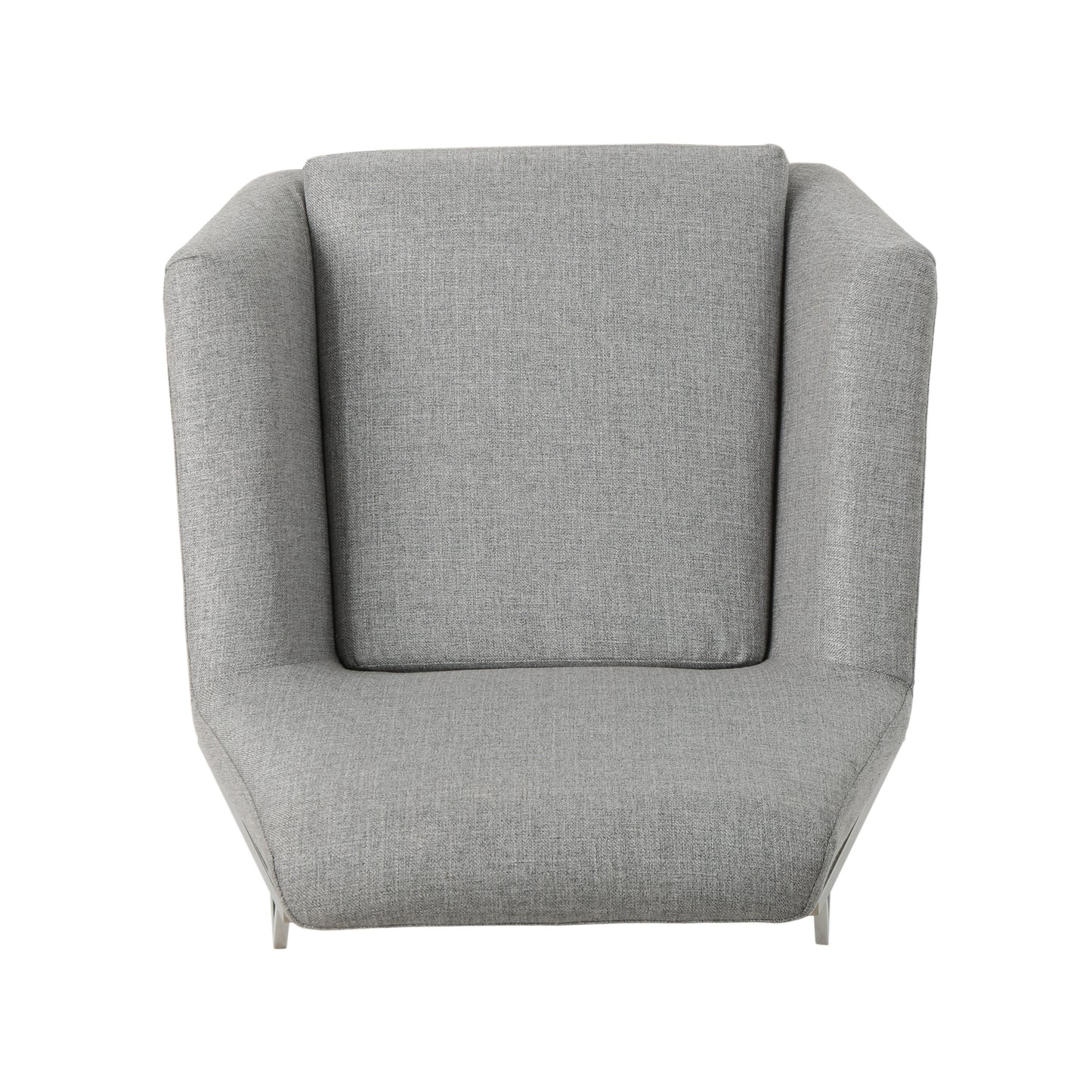 Zach Modern Stainless Steel Frame Fabric Accent Chair