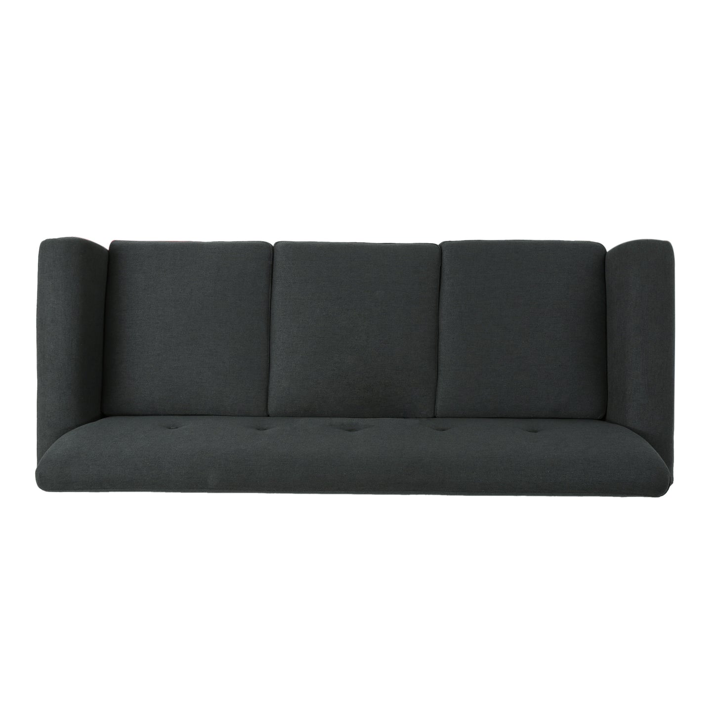 Emily Contemporary Button Tufted Fabric Upholstered Three-Seater Sofa
