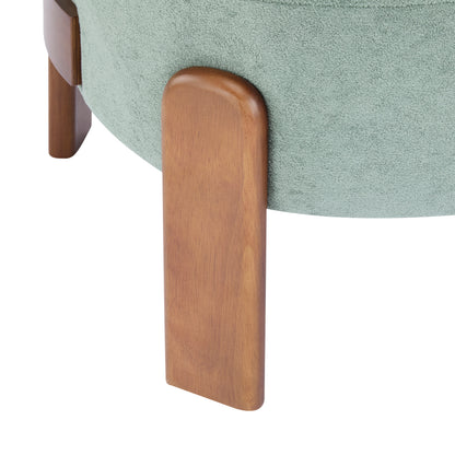Demidorium Cozy Upholstery Solid Wood Wingback Armchair