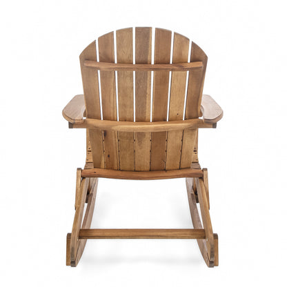 Vivian Outdoor Acacia Wood Adirondack Rocking Chair