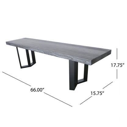 Santa Rosa Outdoor Finish Light Weight Concrete Dining Bench