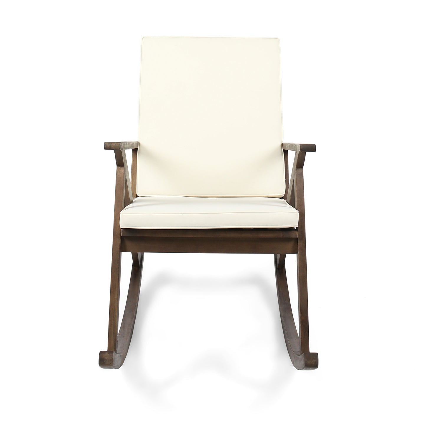 Louise Outdoor Acacia Wood Rocking Chair with Cushion