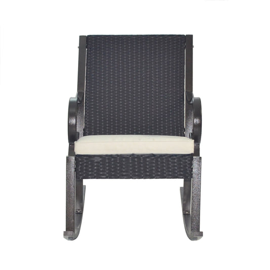 Muriel Outdoor Wicker Rocking Chair with Cushion