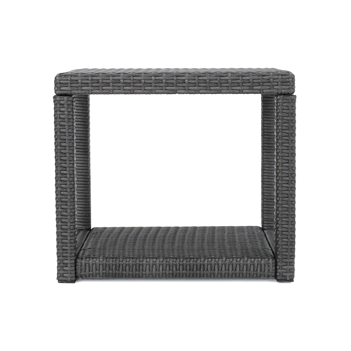 Hogan Outdoor 3 Piece Wicker Chat Set, Grey