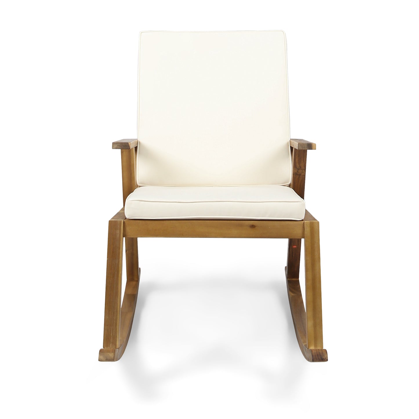 Andy Outdoor Acacia Wood Rocking Chair with Water-Resistant Cushions