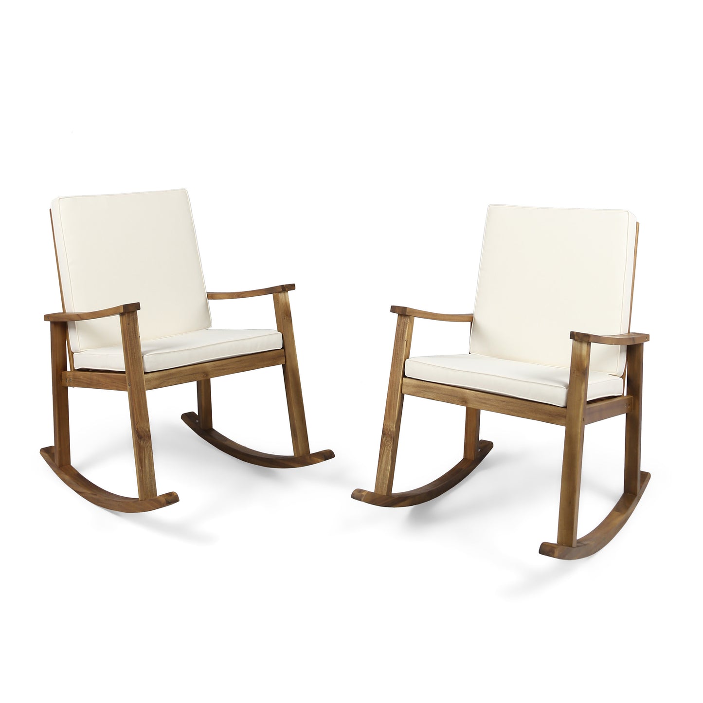 David Outdoor Acacia Wood Rocking Chair (Set of 2)