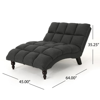Olympia Modern Tufted Fabric Double Chaise Lounge