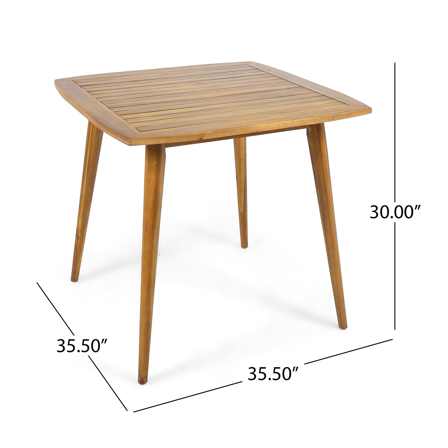 Stanford Outdoor Square Acacia Wood Dining Table with Straight Legs