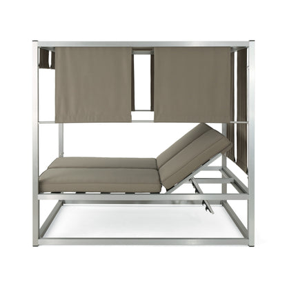 Amos Outdoor Aluminum Daybed with Canopy