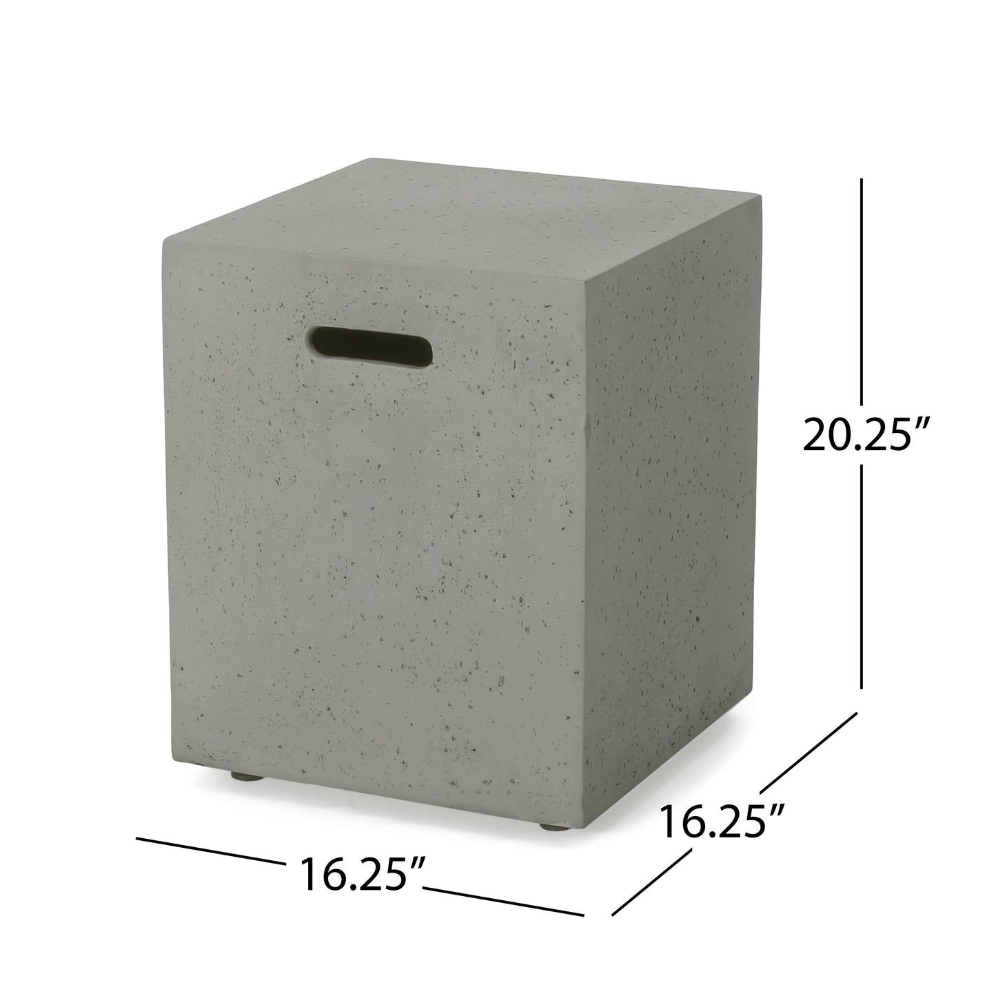 Leo Outdoor 40-inch Rectangular Light Weight Concrete Gas Burning Fire Pit