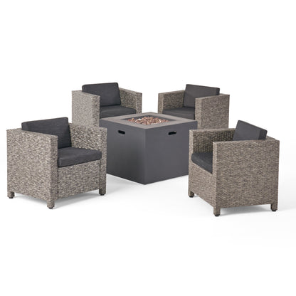 Venice 4-Seater Outdoor Fire Pit Chat Set
