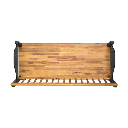 Daphne Outdoor Acacia Wood Bench with Shelf
