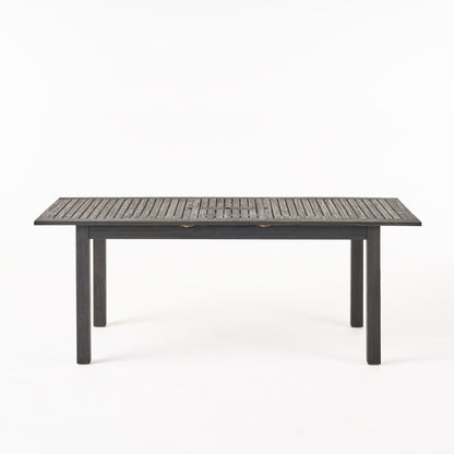 Eric Outdoor Expandable Acacia Wood Dining Table