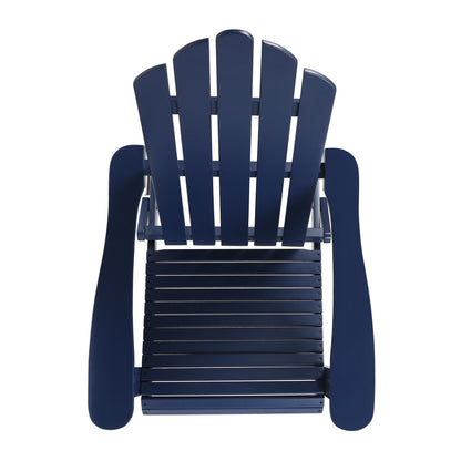 Cara Outdoor Acacia Wood Folding Adirondack Chair