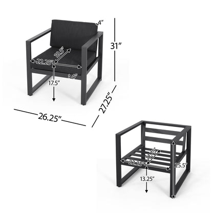 Wally Outdoor Aluminum Club Chairs