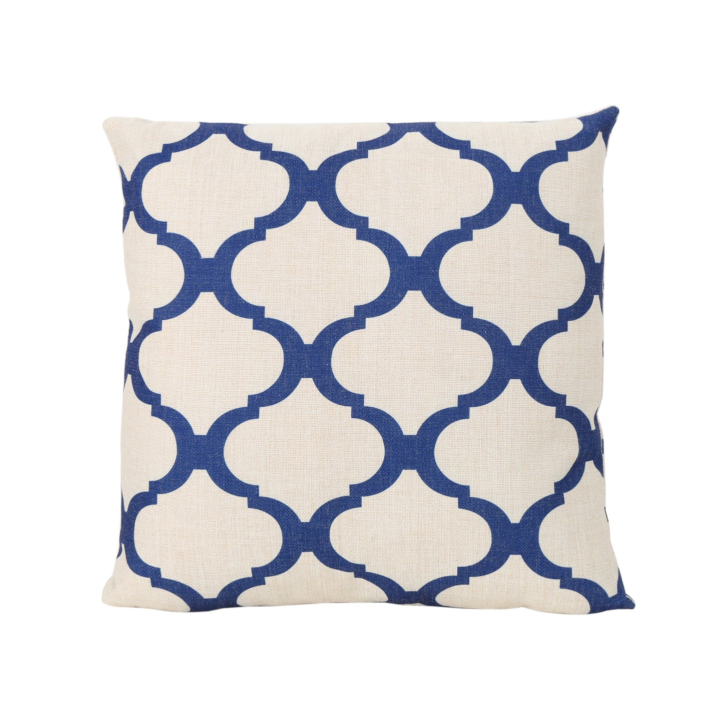 Isia Outdoor 18-inch Water Resistant Square Pillows, Blue on Beige