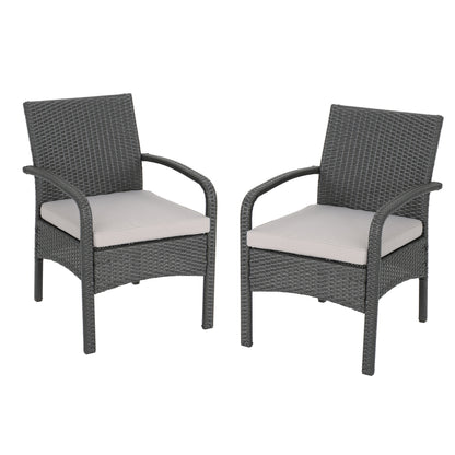 Otto Outdoor Contemporary Wicker Club Chairs with Cushion (Set of 2)