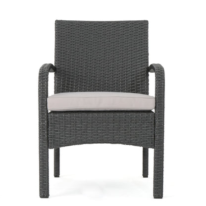 Otto Outdoor Contemporary Wicker Club Chairs with Cushion (Set of 2)