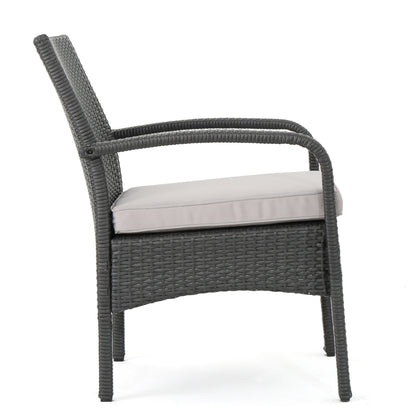 Otto Outdoor Contemporary Wicker Club Chairs with Cushion (Set of 2)